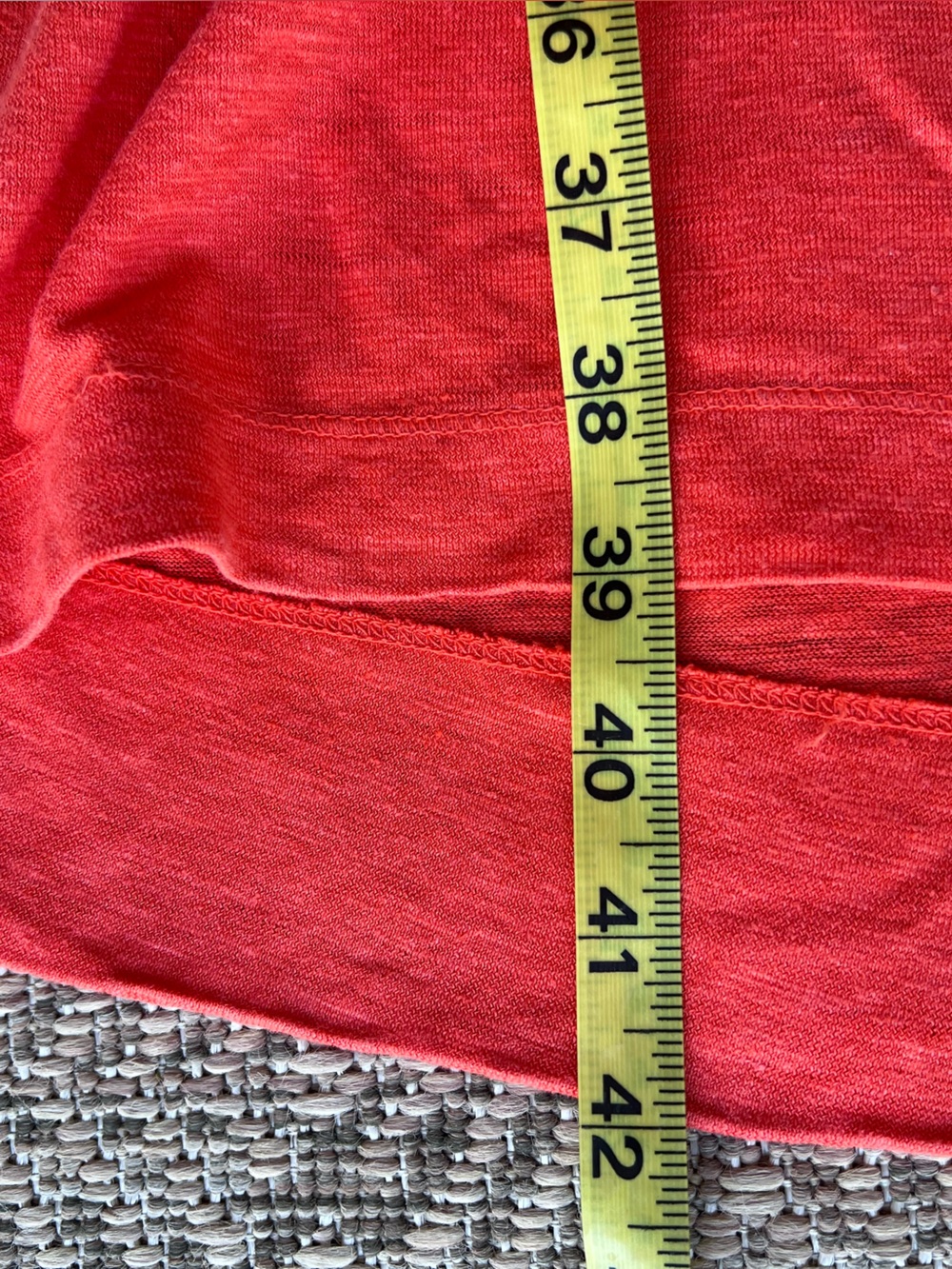 Eileen Fisher PM Orange Hemp Cotton Shift Dress Short Sleeve Pockets Petite - Picture 4 of 6